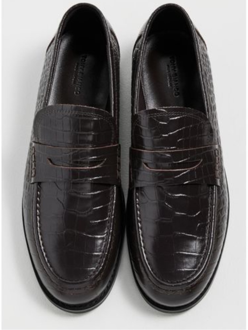 Tony Bianco Zac black croc embossed loafer